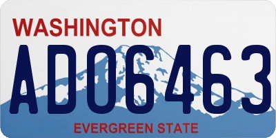 WA license plate ADO6463