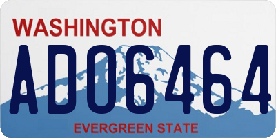 WA license plate ADO6464
