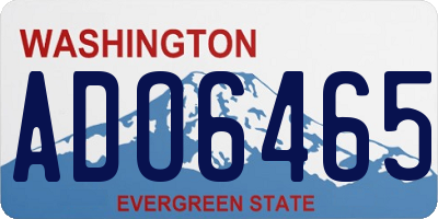 WA license plate ADO6465