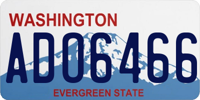 WA license plate ADO6466