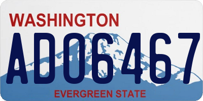 WA license plate ADO6467