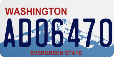 WA license plate ADO6470