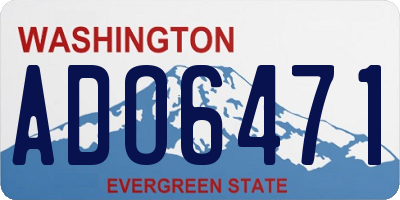 WA license plate ADO6471