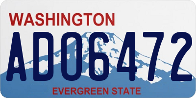 WA license plate ADO6472