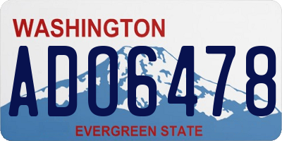WA license plate ADO6478