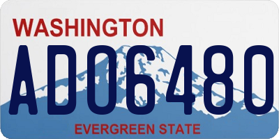 WA license plate ADO6480