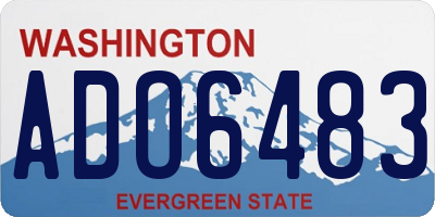 WA license plate ADO6483
