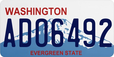 WA license plate ADO6492