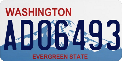 WA license plate ADO6493