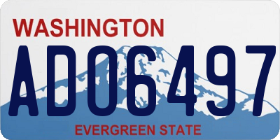 WA license plate ADO6497