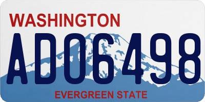 WA license plate ADO6498