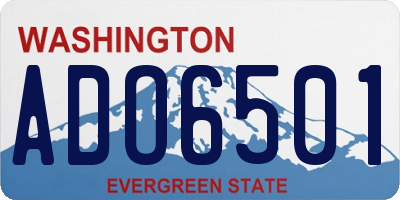 WA license plate ADO6501