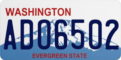 WA license plate ADO6502