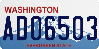 WA license plate ADO6503