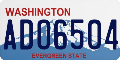 WA license plate ADO6504