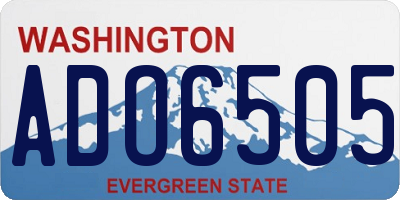 WA license plate ADO6505