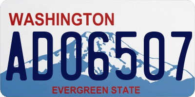 WA license plate ADO6507