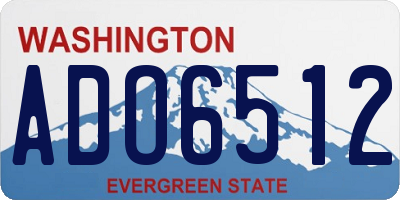 WA license plate ADO6512