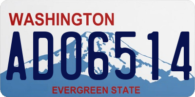 WA license plate ADO6514