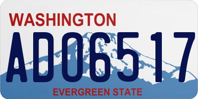 WA license plate ADO6517