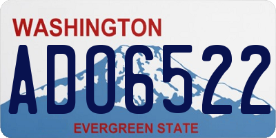 WA license plate ADO6522