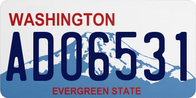 WA license plate ADO6531