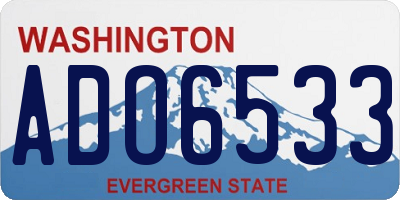 WA license plate ADO6533