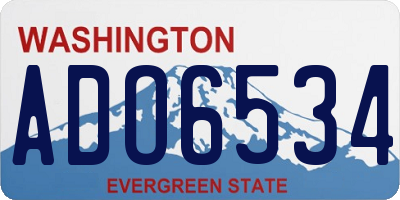 WA license plate ADO6534