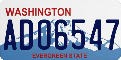 WA license plate ADO6547
