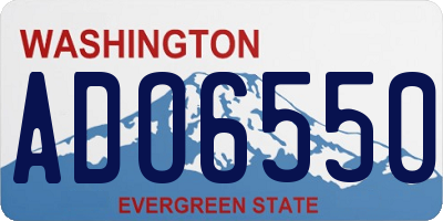 WA license plate ADO6550