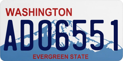 WA license plate ADO6551