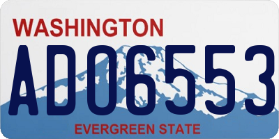 WA license plate ADO6553