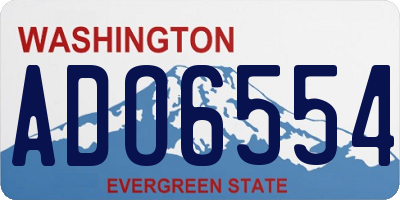 WA license plate ADO6554