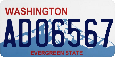 WA license plate ADO6567