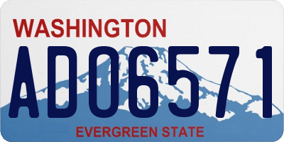 WA license plate ADO6571