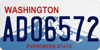 WA license plate ADO6572