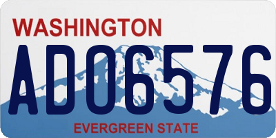 WA license plate ADO6576