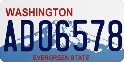 WA license plate ADO6578