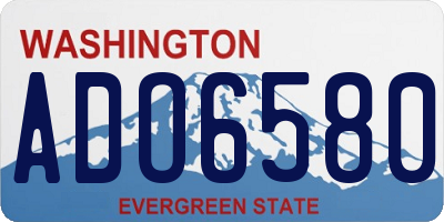 WA license plate ADO6580