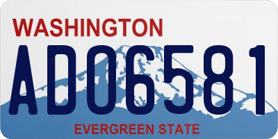WA license plate ADO6581