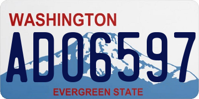 WA license plate ADO6597