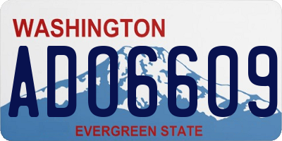 WA license plate ADO6609