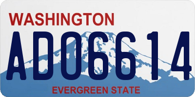 WA license plate ADO6614