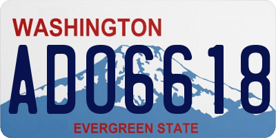 WA license plate ADO6618