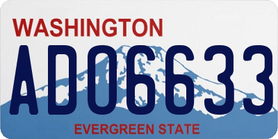 WA license plate ADO6633