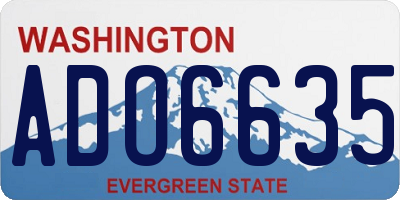 WA license plate ADO6635