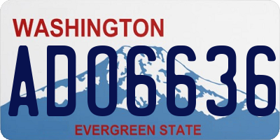 WA license plate ADO6636