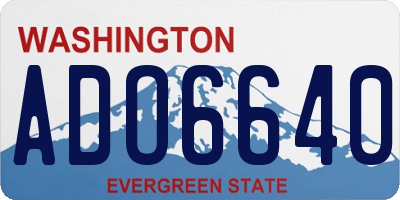 WA license plate ADO6640