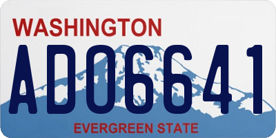 WA license plate ADO6641