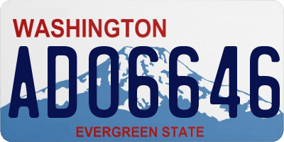 WA license plate ADO6646